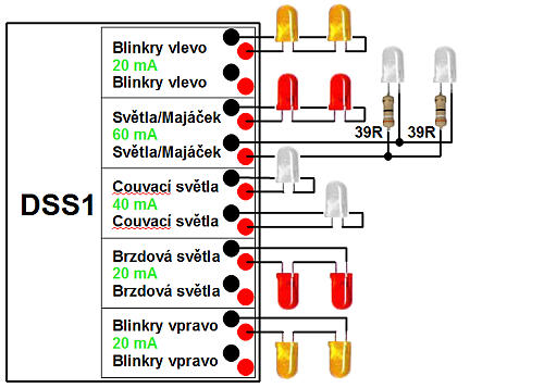 BEL DSS1 zapojení LED