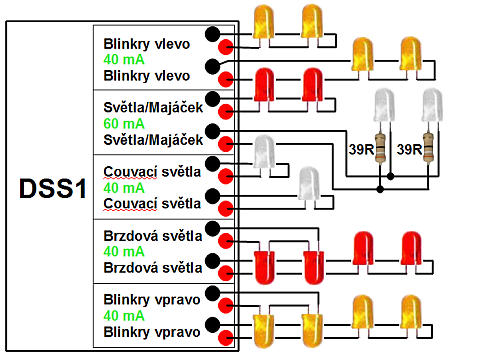 BEL DSS1 zapojení LED