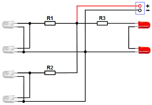 LED světla v RC autě