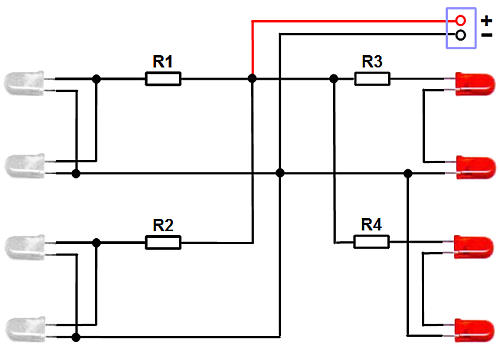 LED světla v RC autě