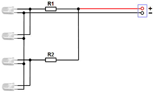 LED světla v RC autě