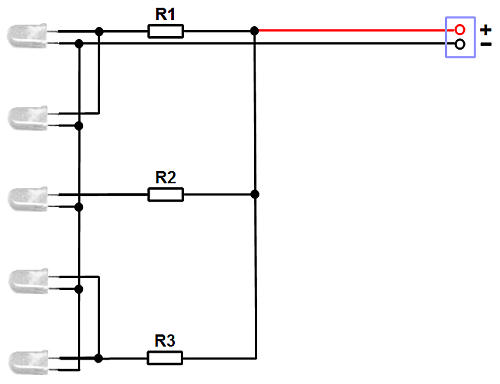 LED světla v RC autě