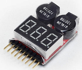 2 in 1 Lipo Battery Voltage Tester Buzzer Alarm 1-8S