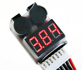 2 in 1 Lipo Battery Voltage Tester Buzzer Alarm 1-8S